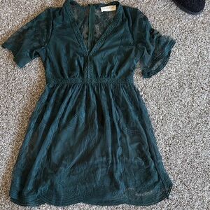 Western Emerald Lace Dress